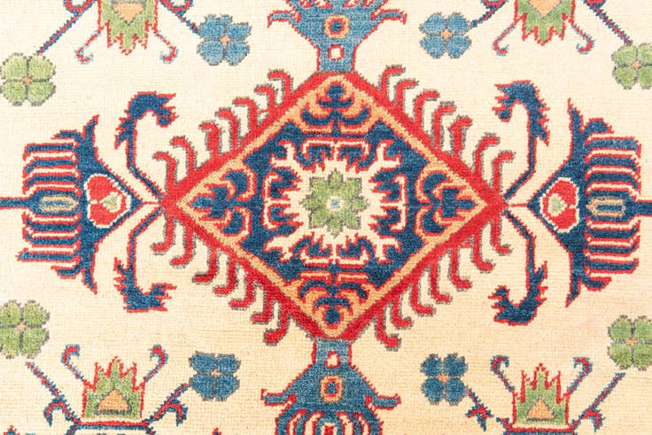 Detail image of 4' x 5' 10 Hand Knotted Kazak Rug
