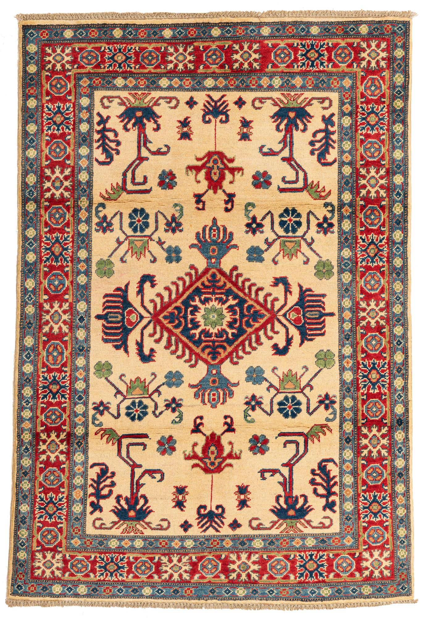 4' x 5' 10 Hand Knotted Kazak Rug