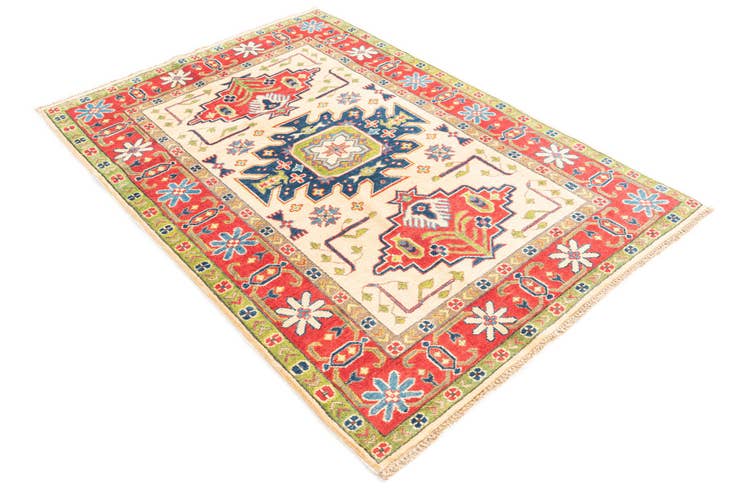 Detail image of 4' 1 x 6' Hand Knotted Kazak Rug