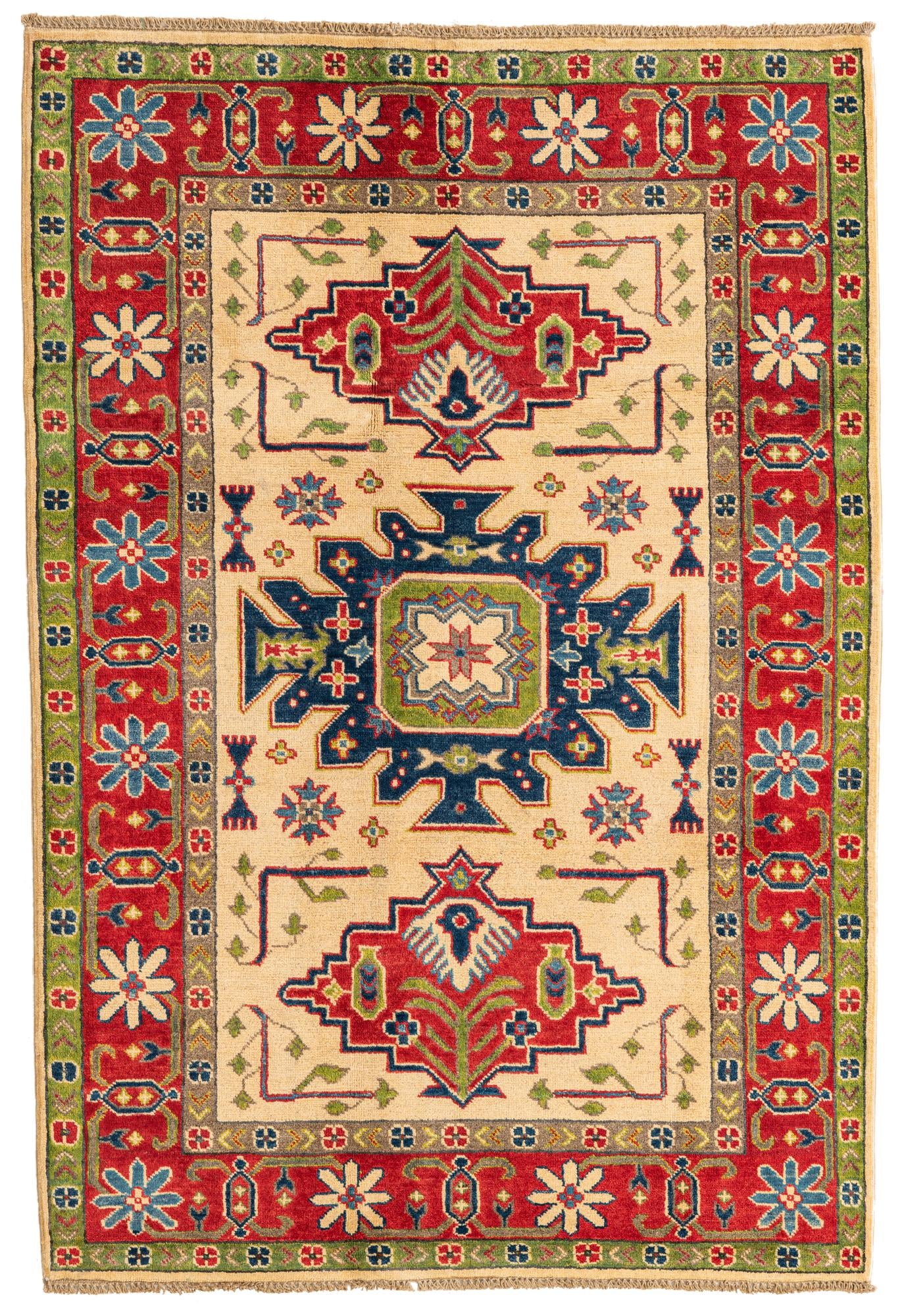 4' 1 x 6' Hand Knotted Kazak Rug