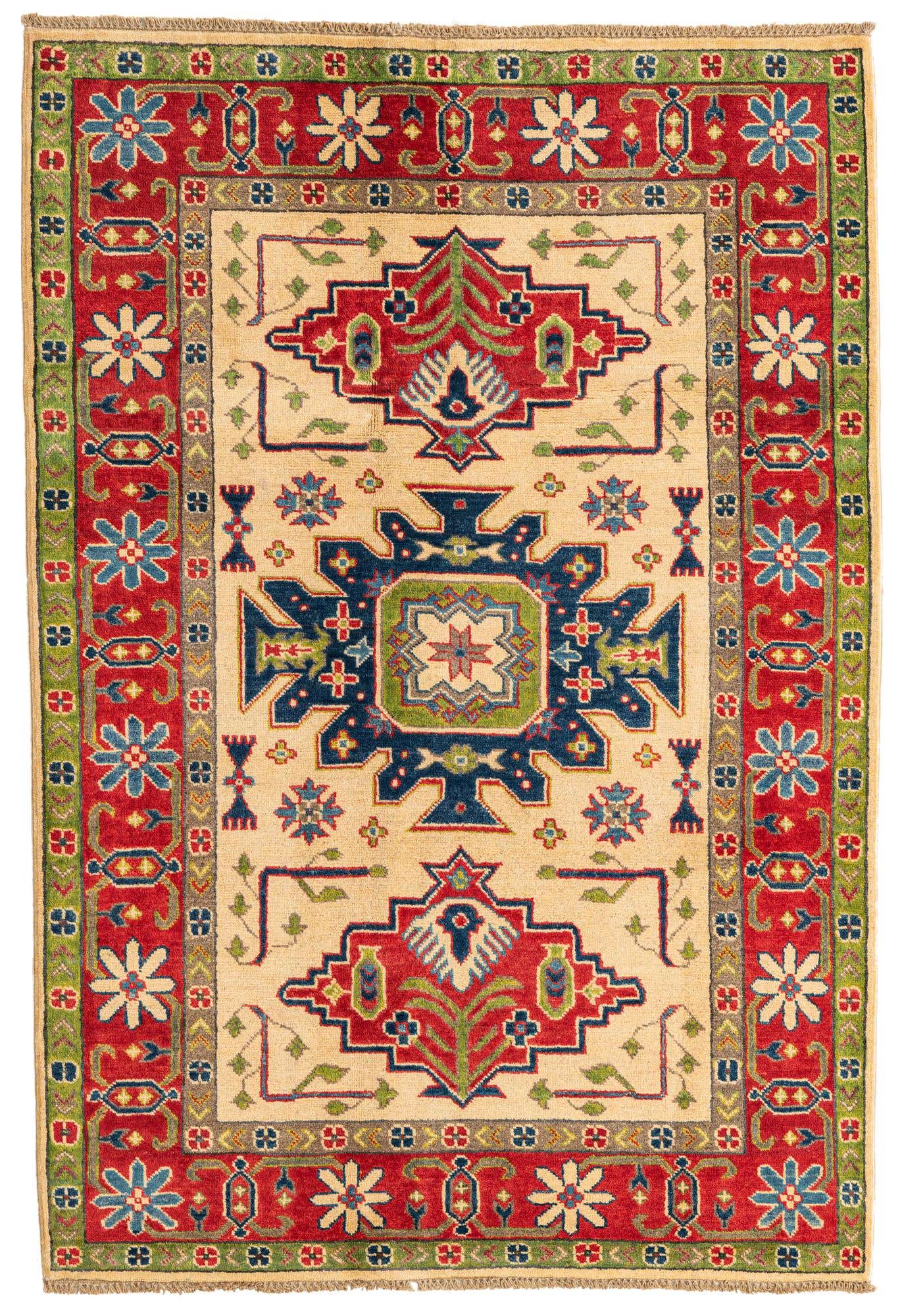 4' 1 x 6' Hand Knotted Kazak Rug