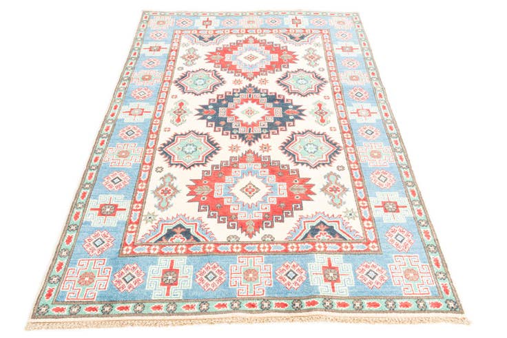 Detail image of 4' x 6' 4 Hand Knotted Kazak Rug