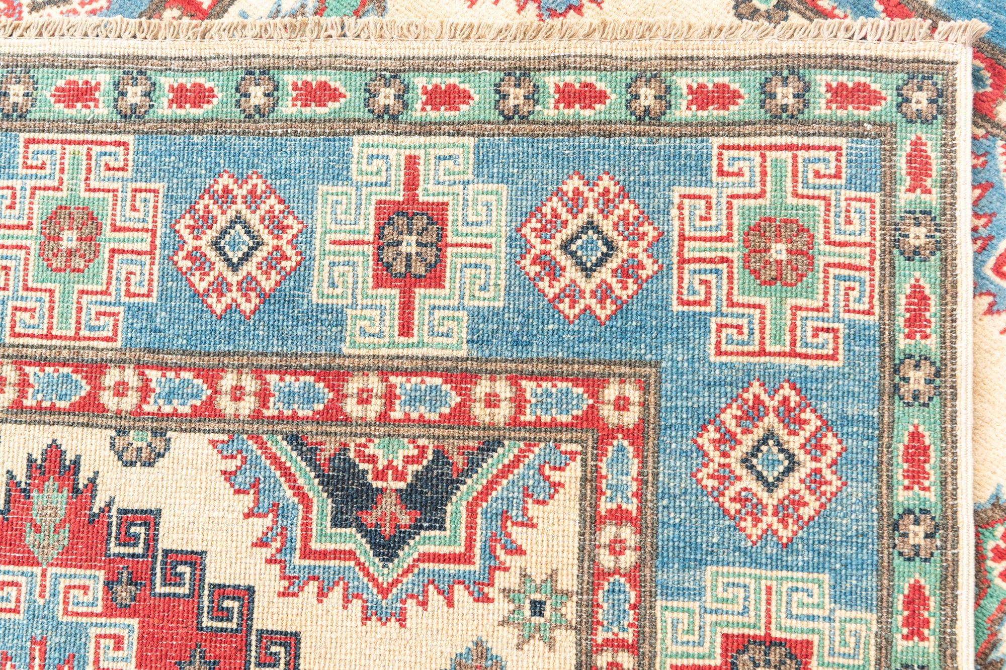 4' x 6' 4 Hand Knotted Kazak Rug