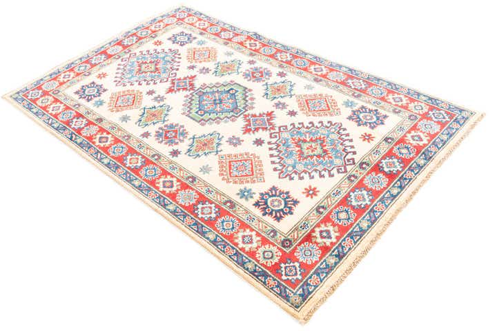 4' x 6' 2 Hand Knotted Kazak Rug