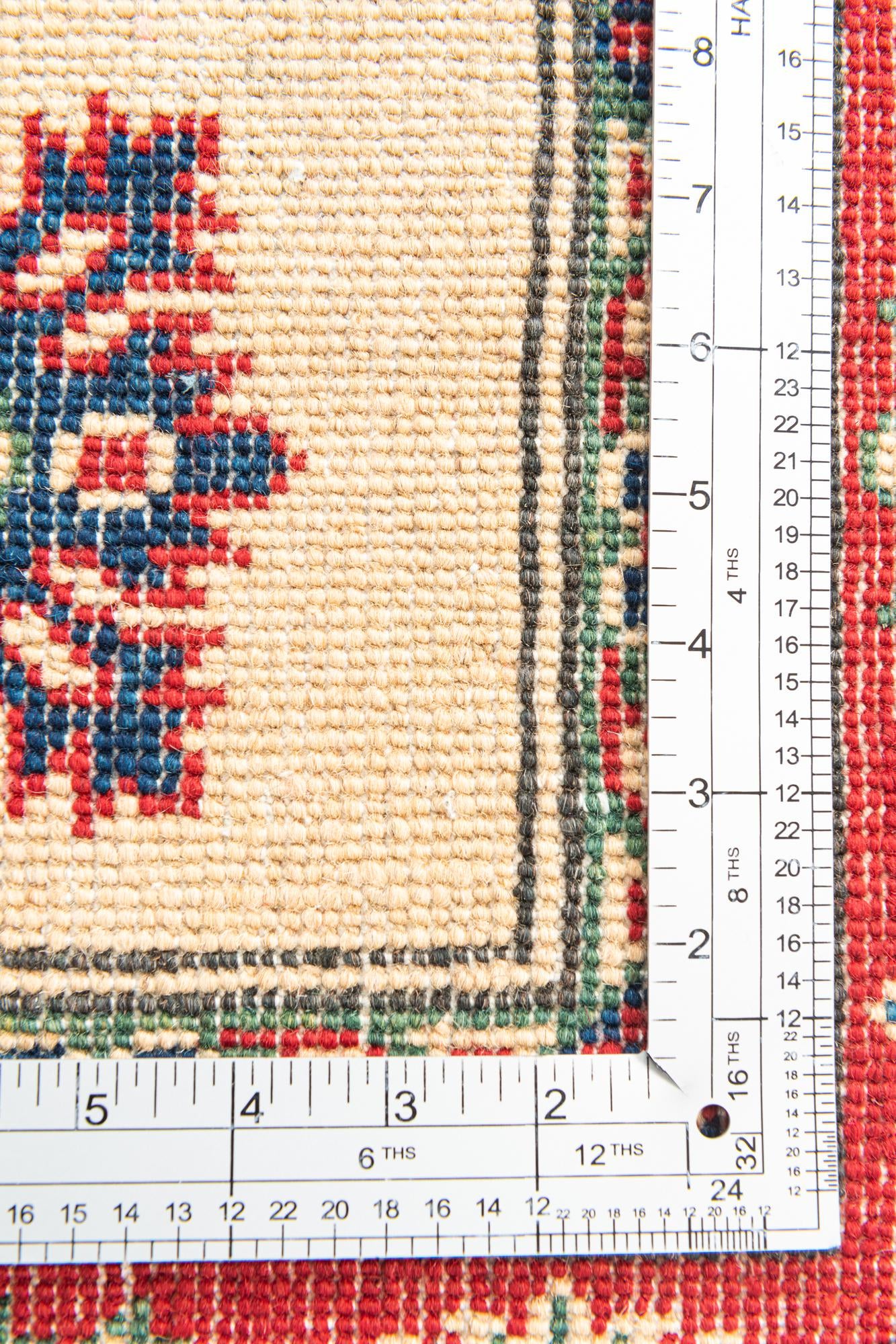 4' x 6' 2 Hand Knotted Kazak Rug