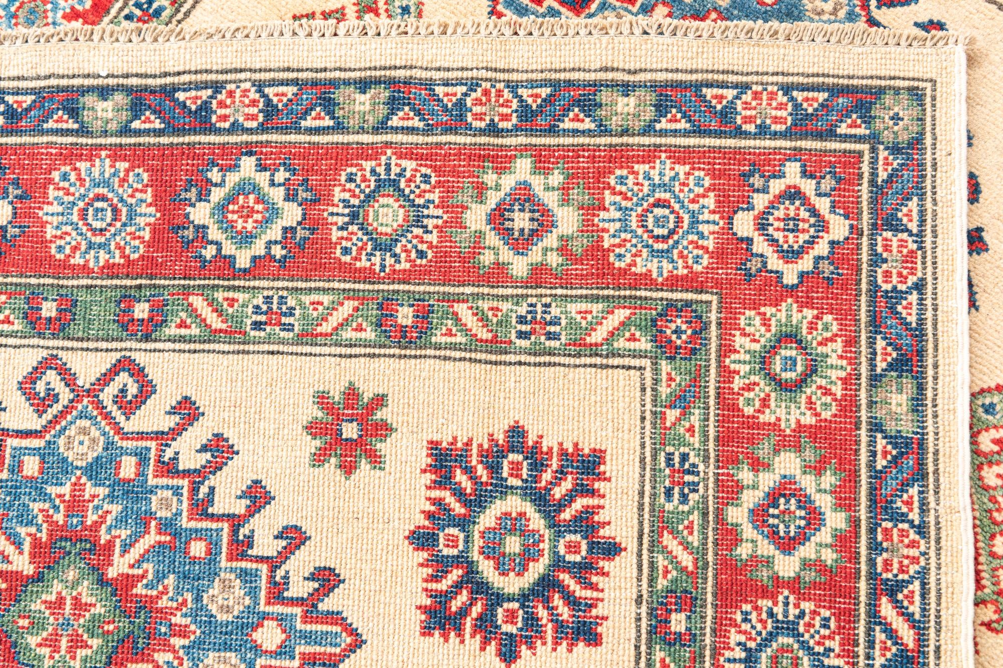 4' x 6' 2 Hand Knotted Kazak Rug