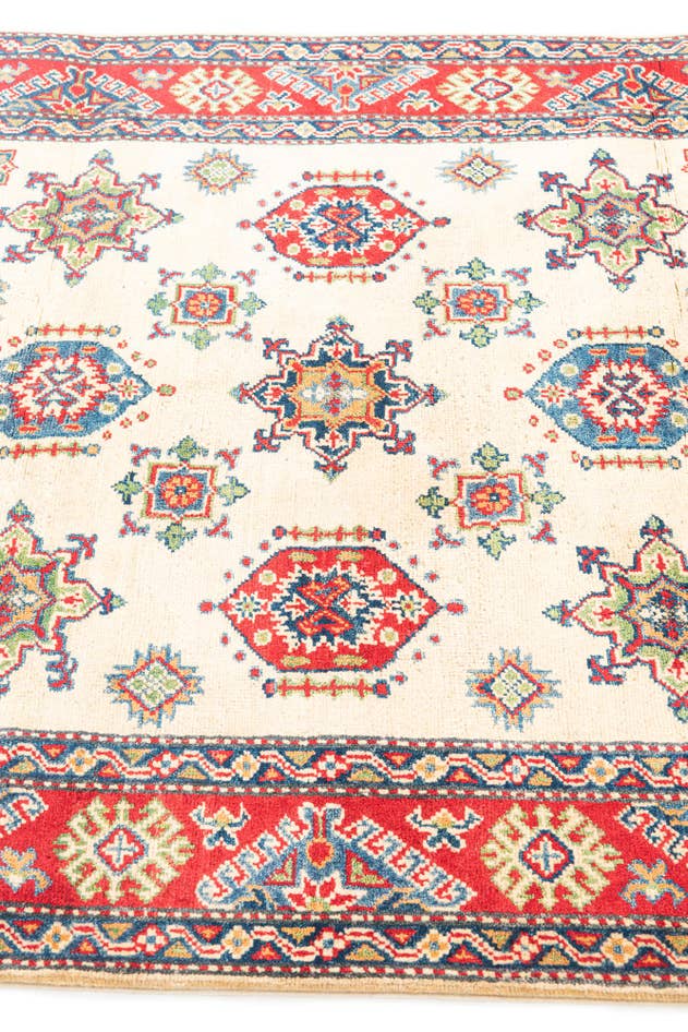 Detail image of 4' 2 x 6' 2 Hand Knotted Kazak Rug