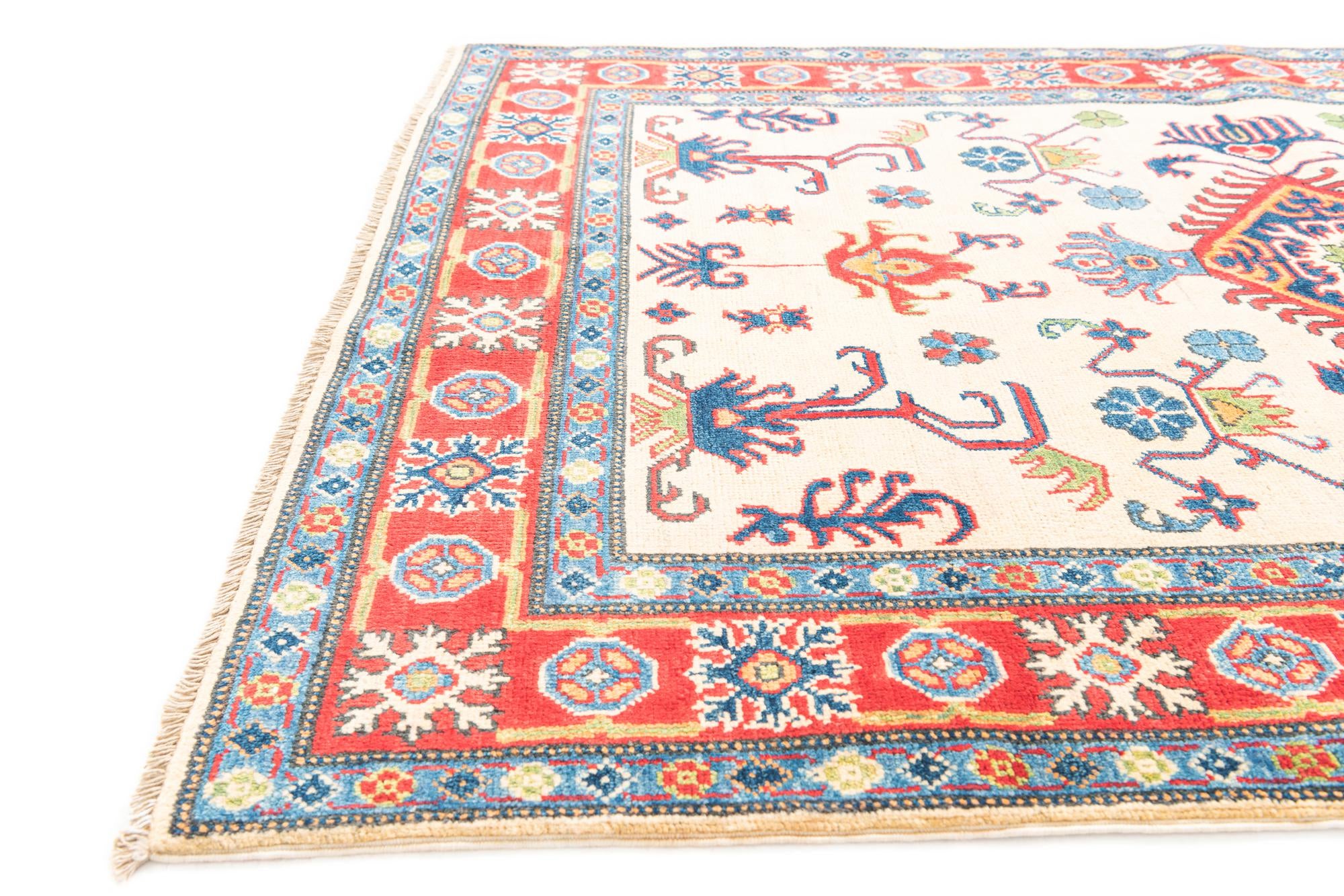 4' x 6' Hand Knotted Kazak Rug