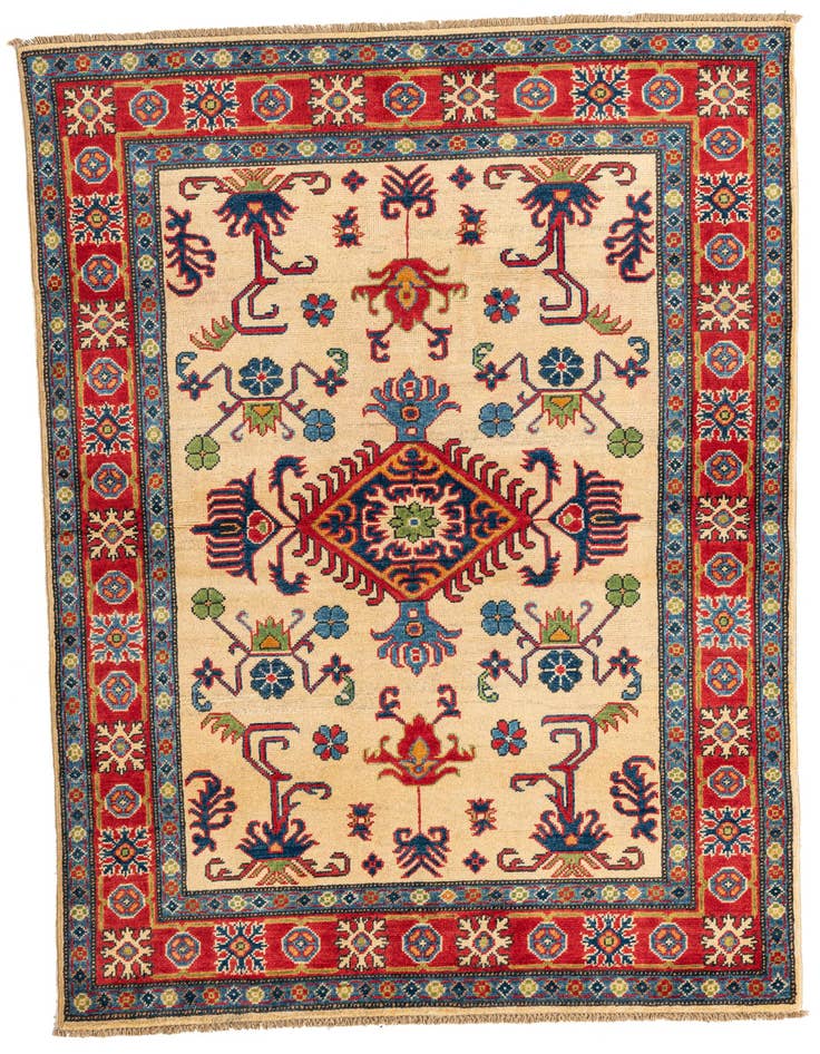 Detail image of 4' x 6' Hand Knotted Kazak Rug