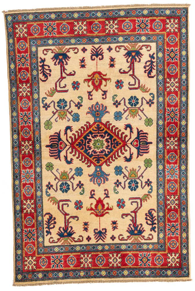 4' x 6' Hand Knotted Kazak Rug