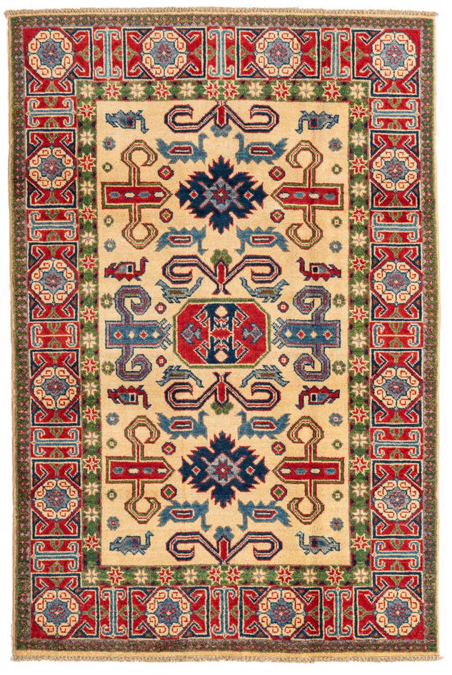Detail image of 4' x 6' 1 Hand Knotted Kazak Rug