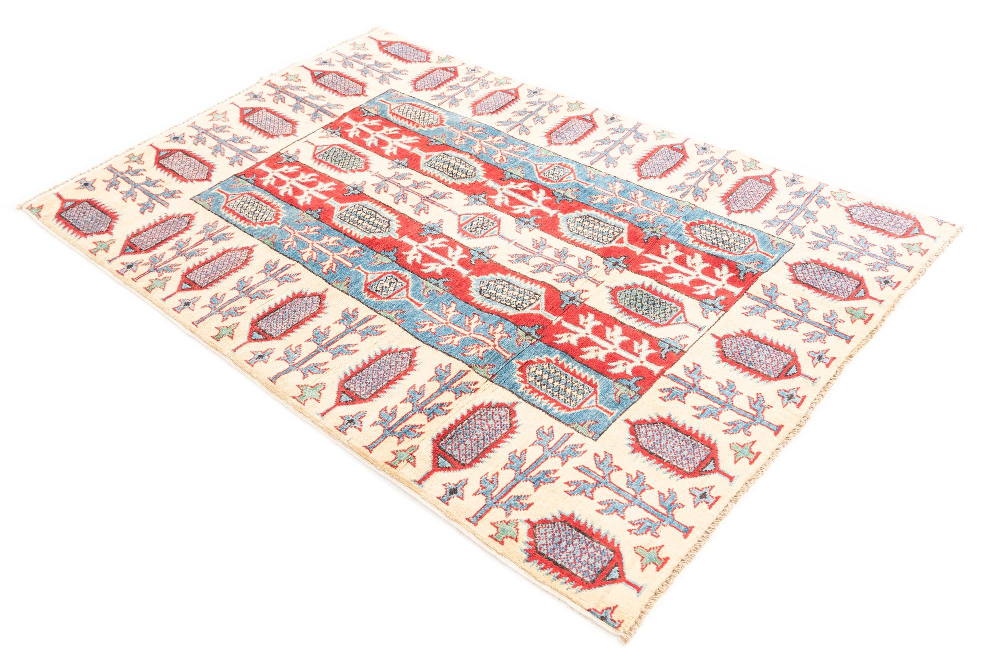 4' x 5' 10 Hand Knotted Kazak Rug