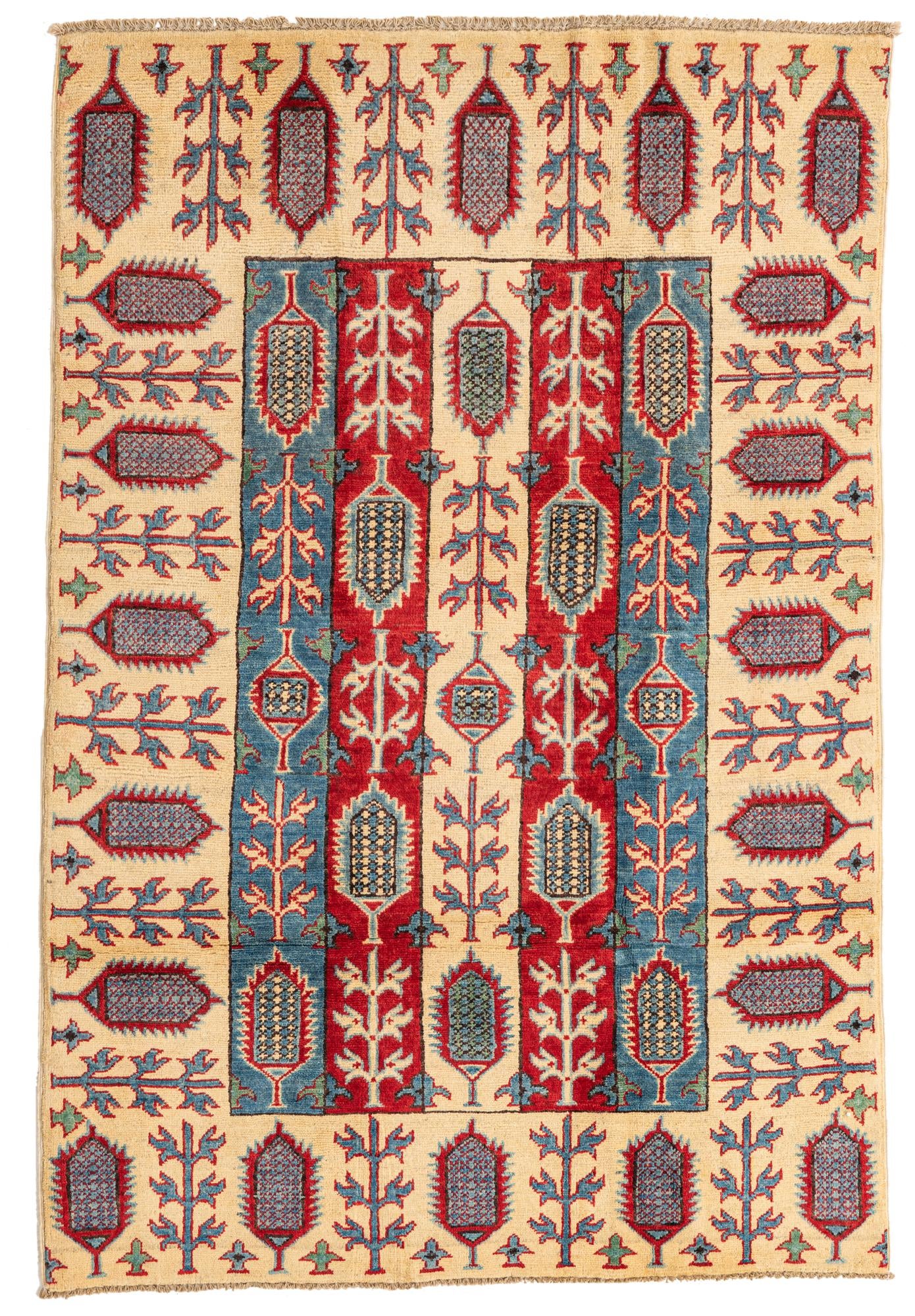 4' x 5' 10 Hand Knotted Kazak Rug
