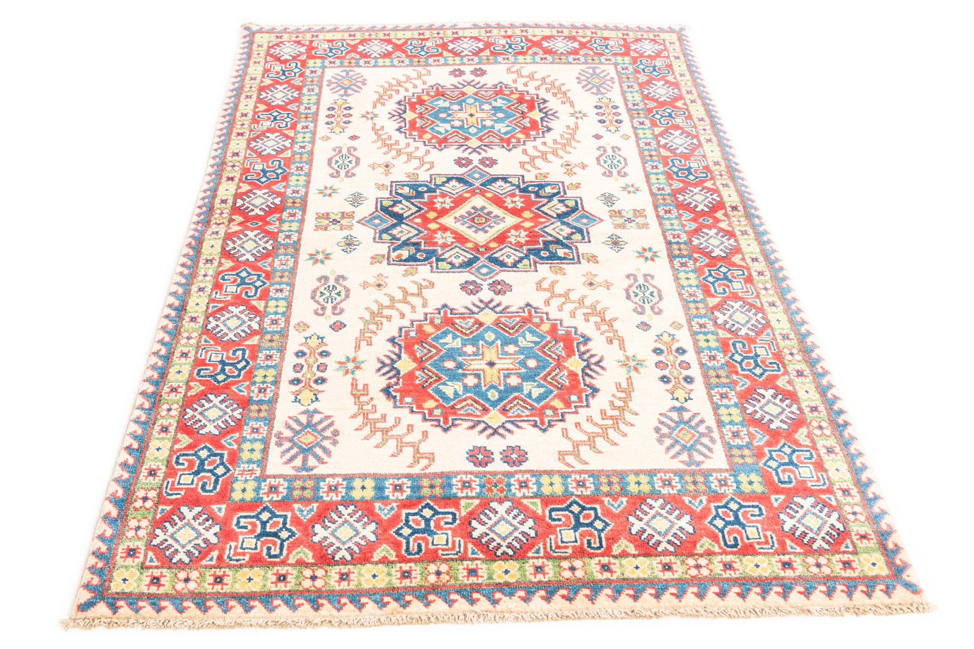 4' x 6' 1 Hand Knotted Kazak Rug
