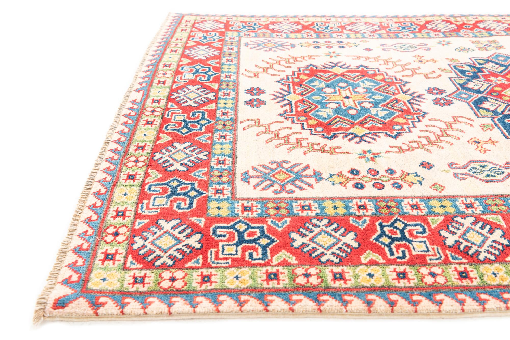 4' x 6' 1 Hand Knotted Kazak Rug