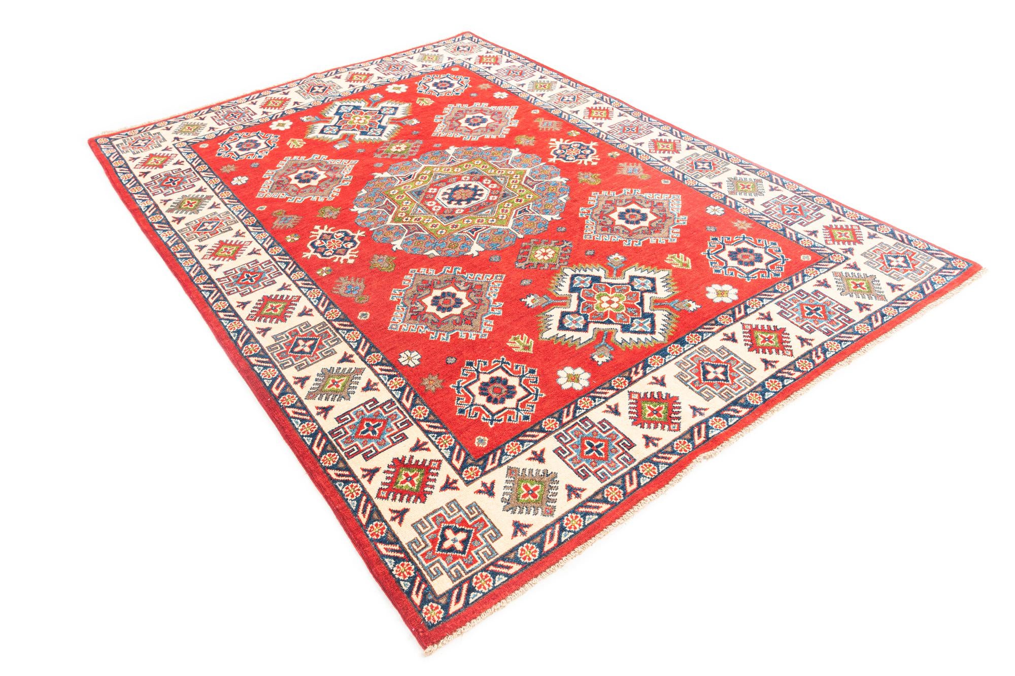 5' 8 x 7' 9 Hand Knotted Kazak Rug