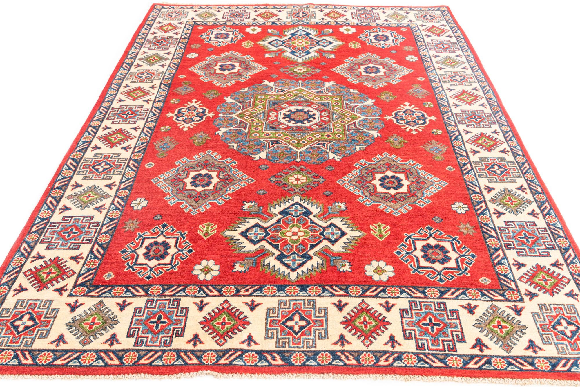5' 8 x 7' 9 Hand Knotted Kazak Rug