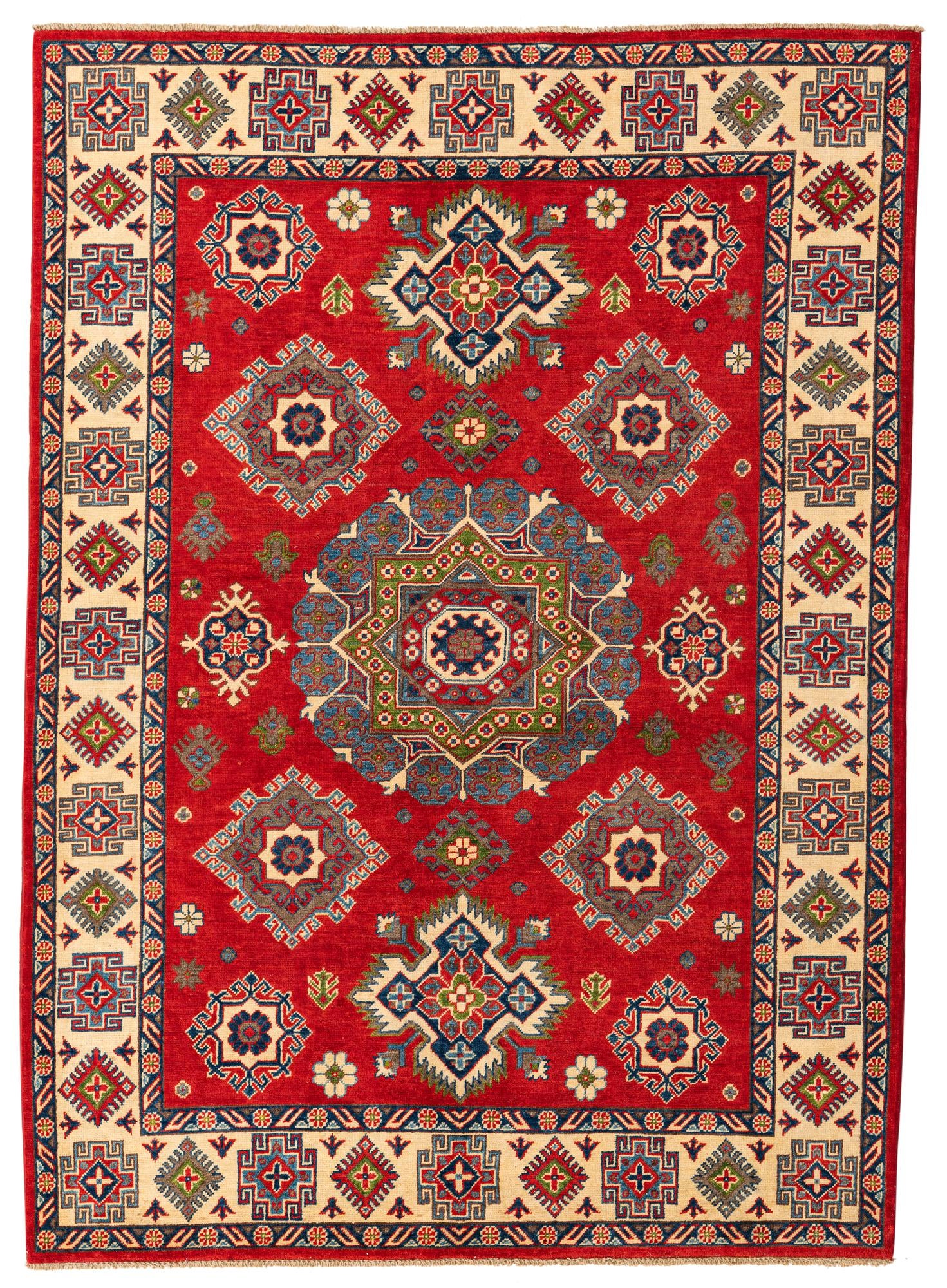 5' 8 x 7' 9 Hand Knotted Kazak Rug