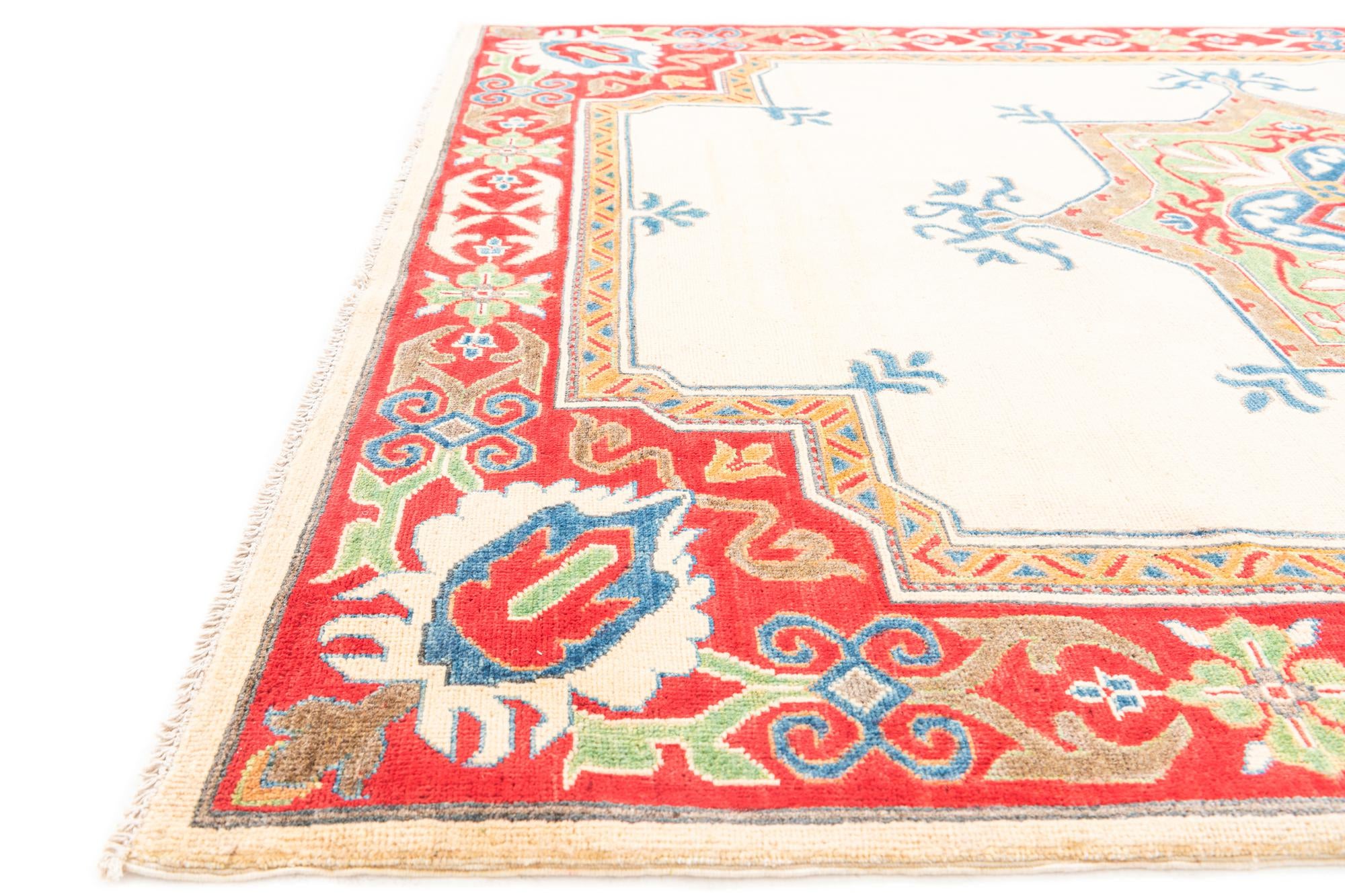 5' 6 x 7' 8 Hand Knotted Kazak Rug