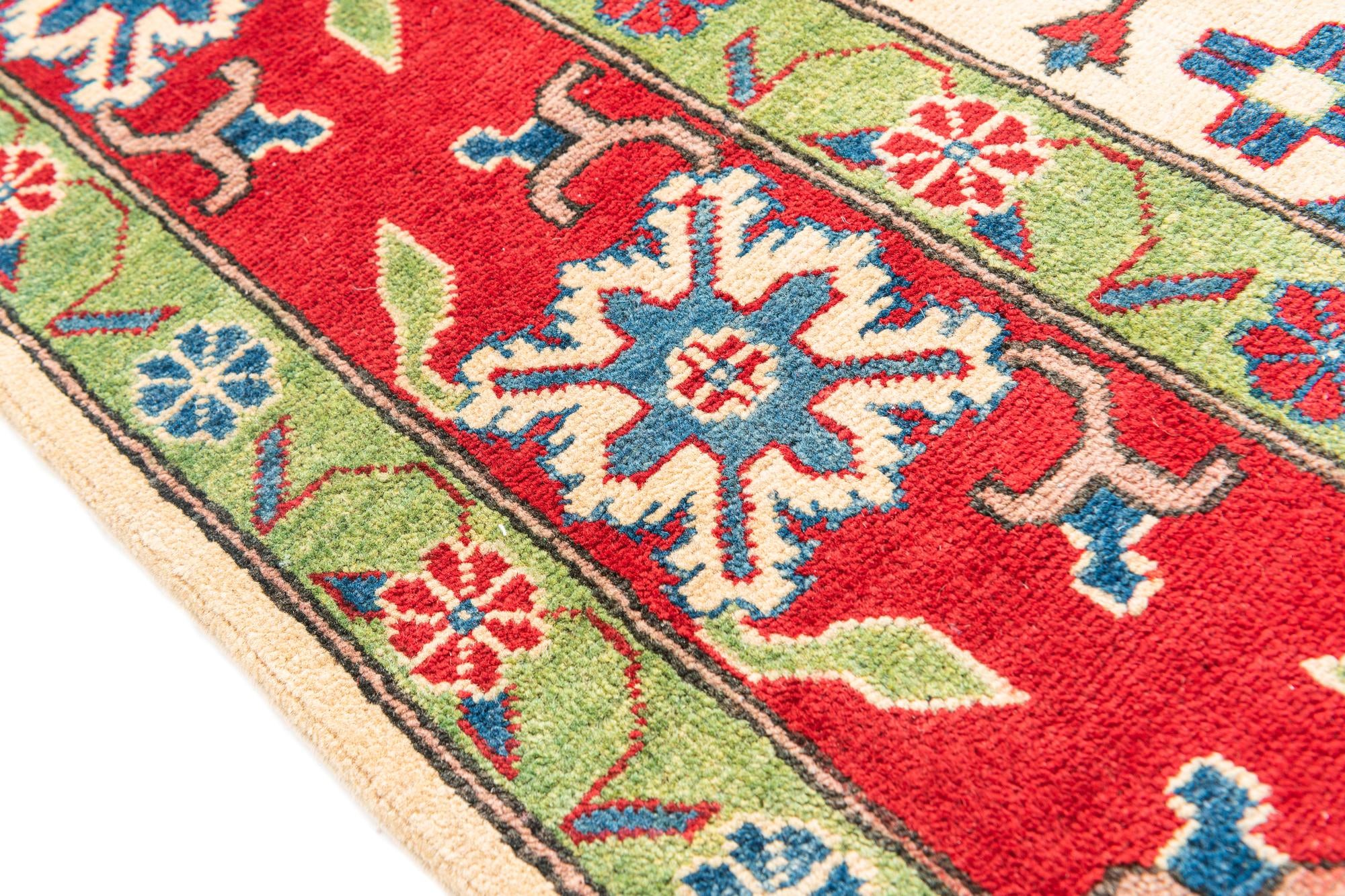 5' 7 x 9' Hand Knotted Kazak Rug
