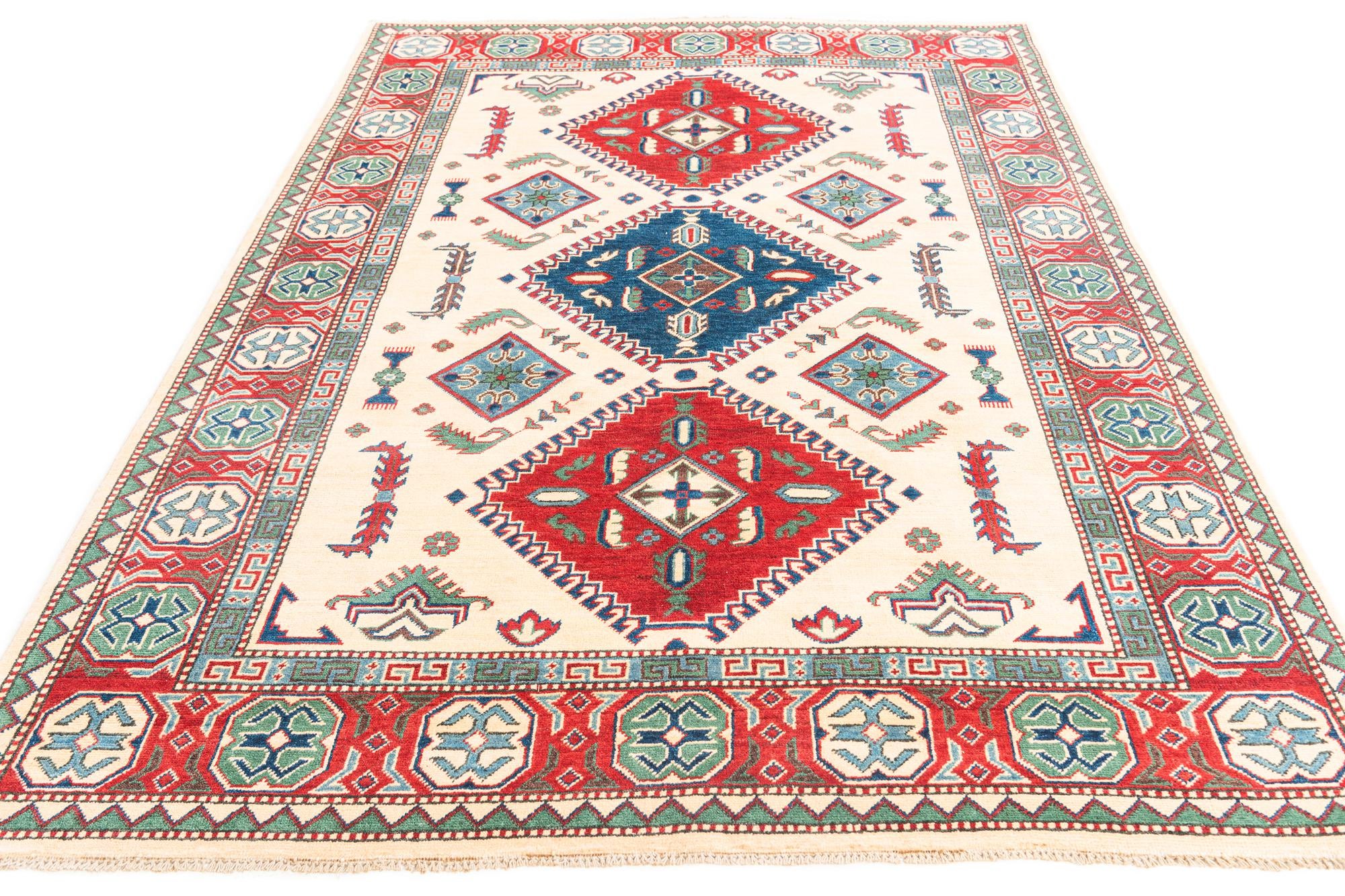 5' 7 x 7' 10 Hand Knotted Kazak Rug