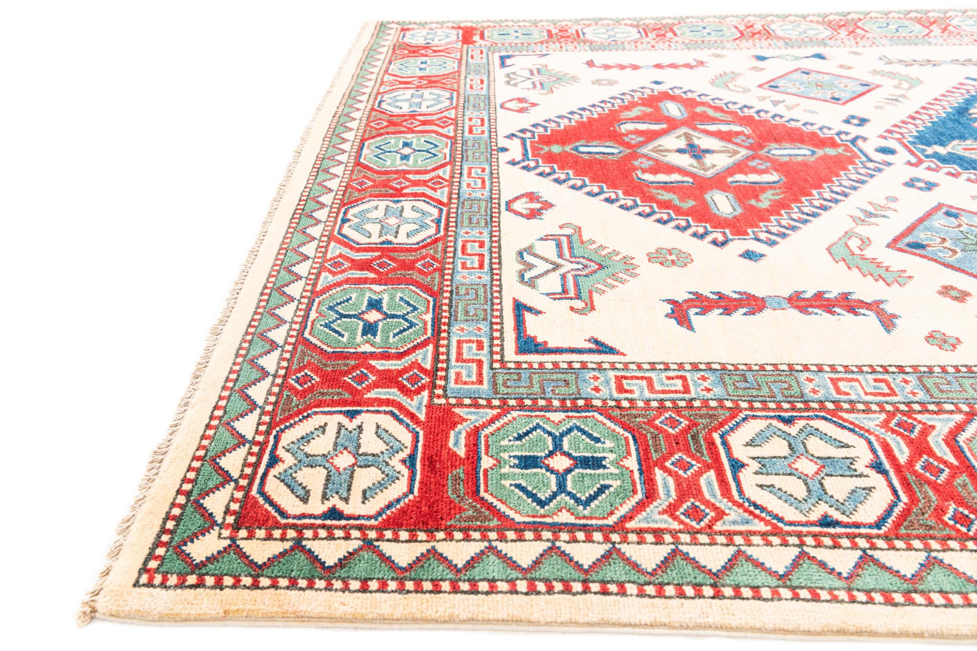 5' 7 x 7' 10 Hand Knotted Kazak Rug