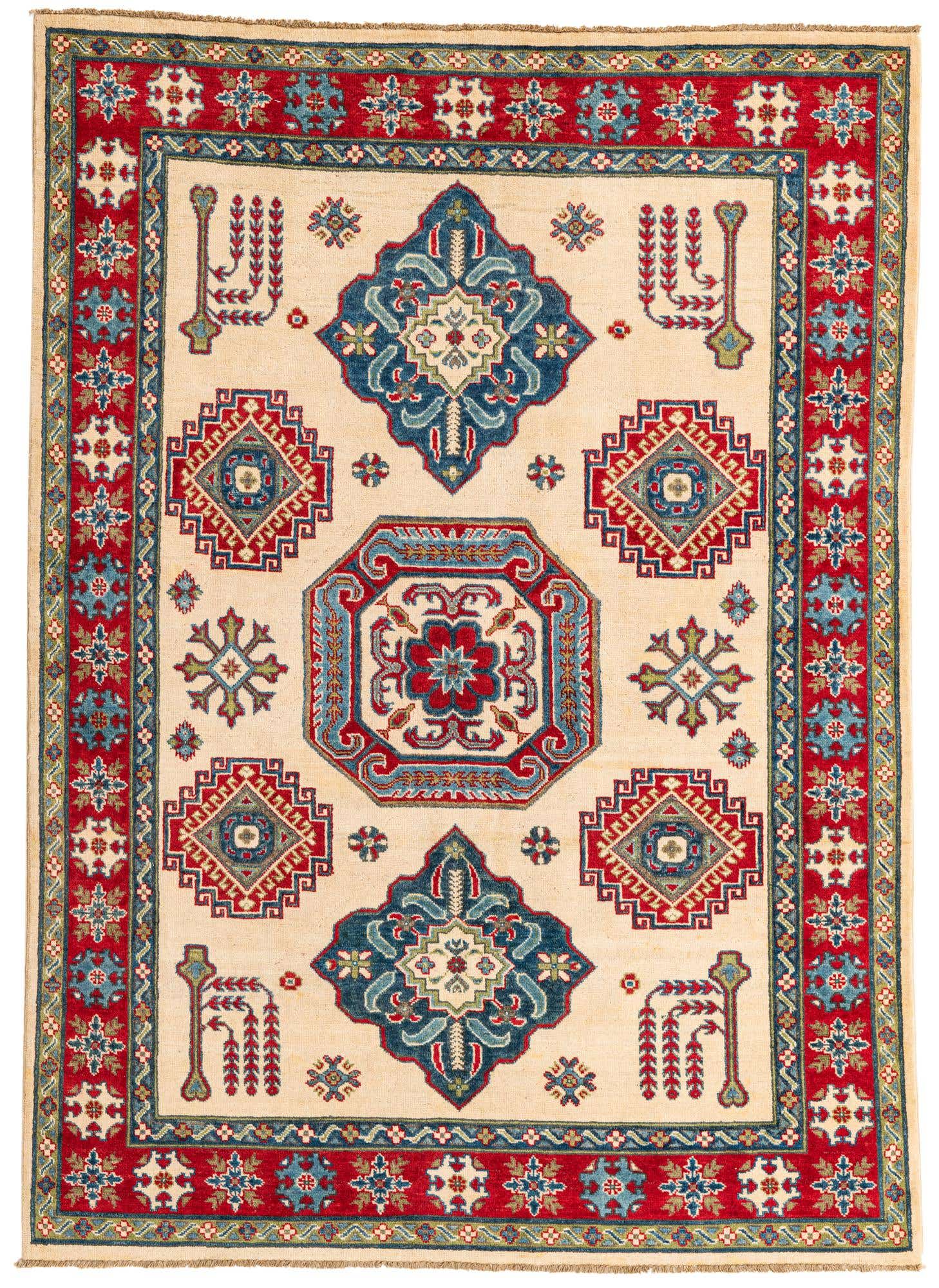 5' 6 x 7' 7 Hand Knotted Kazak Rug