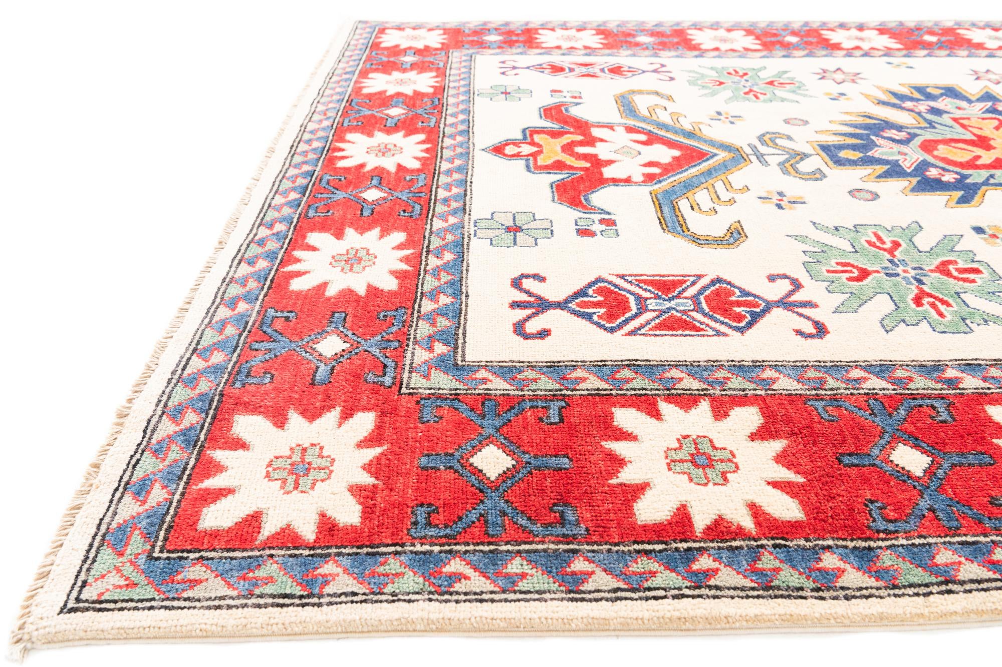 5' 8 x 8' Hand Knotted Kazak Rug