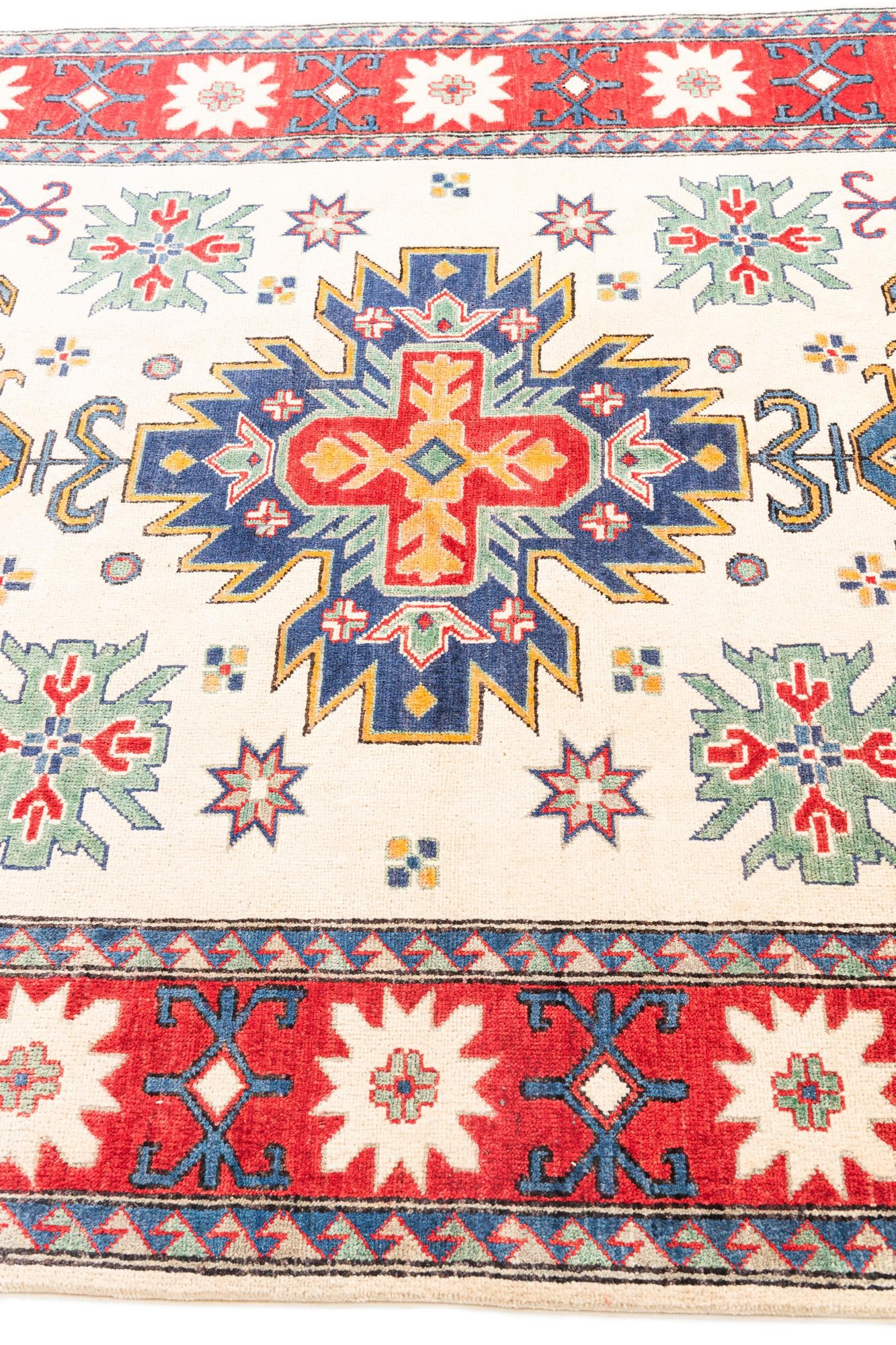 5' 8 x 8' Hand Knotted Kazak Rug