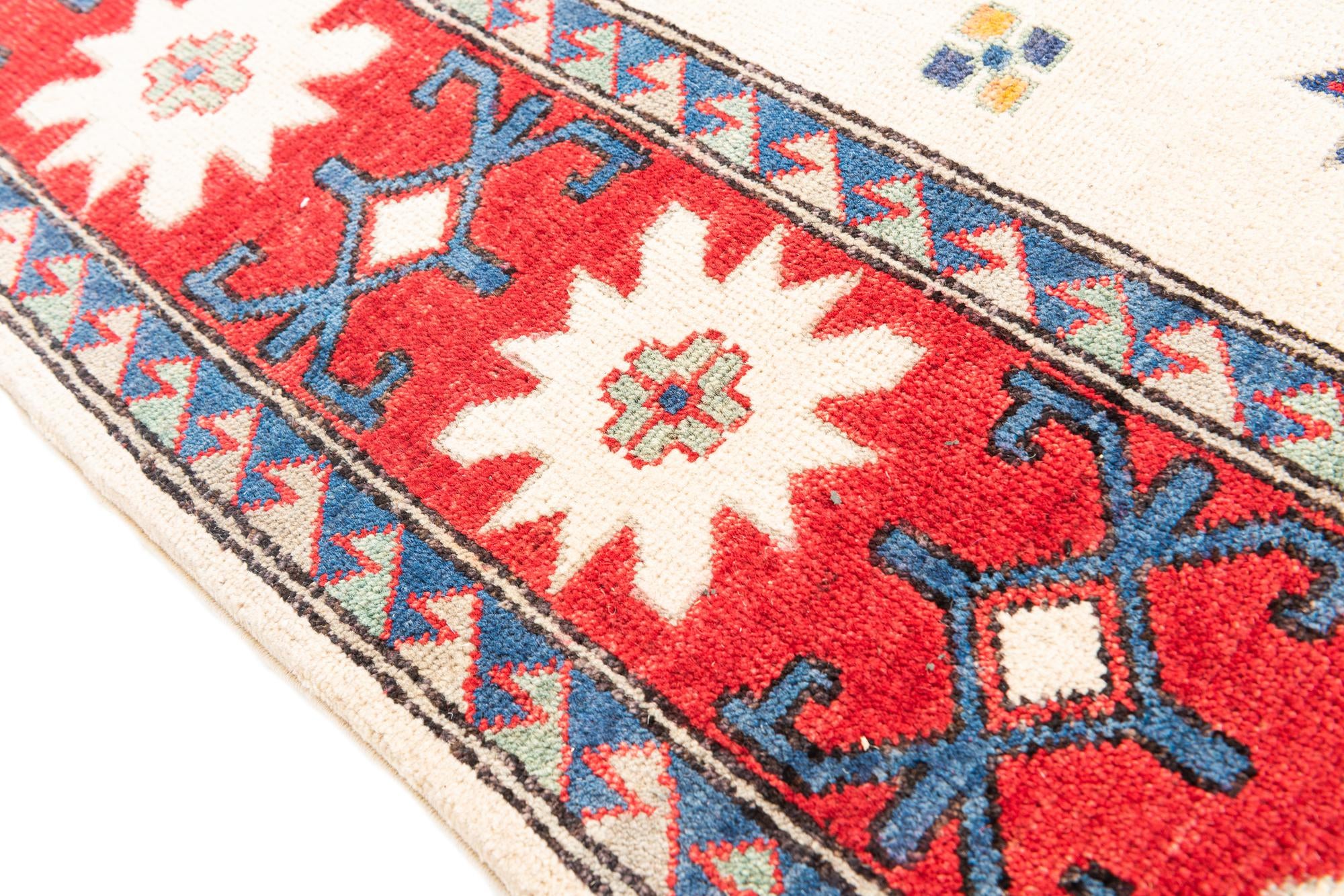 5' 8 x 8' Hand Knotted Kazak Rug