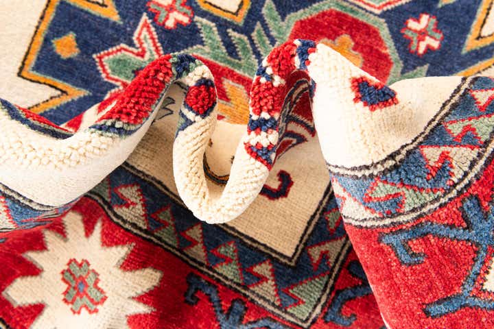 5' 8 x 8' Hand Knotted Kazak Rug