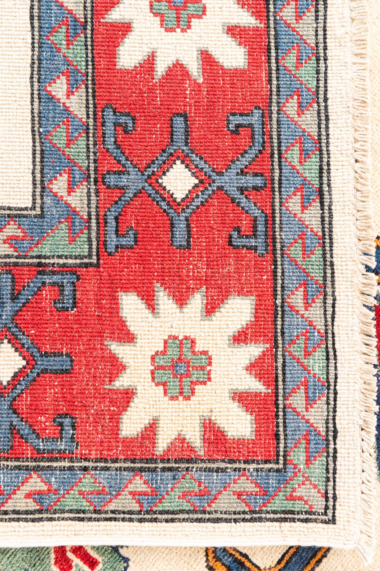 5' 8 x 8' Hand Knotted Kazak Rug