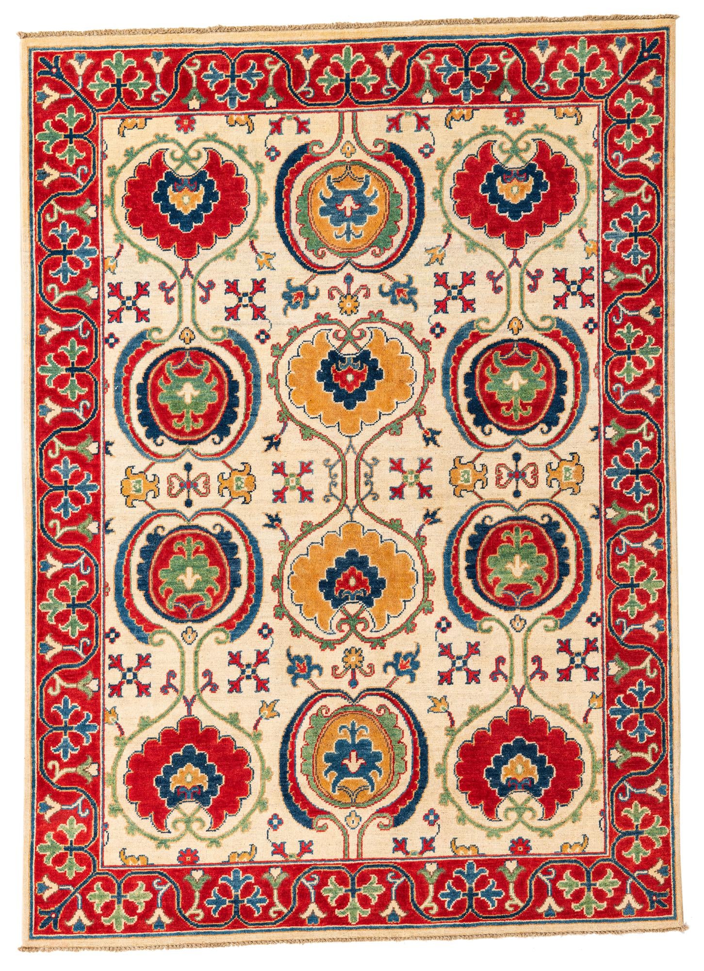 5' x 7' Hand Knotted Kazak Rug