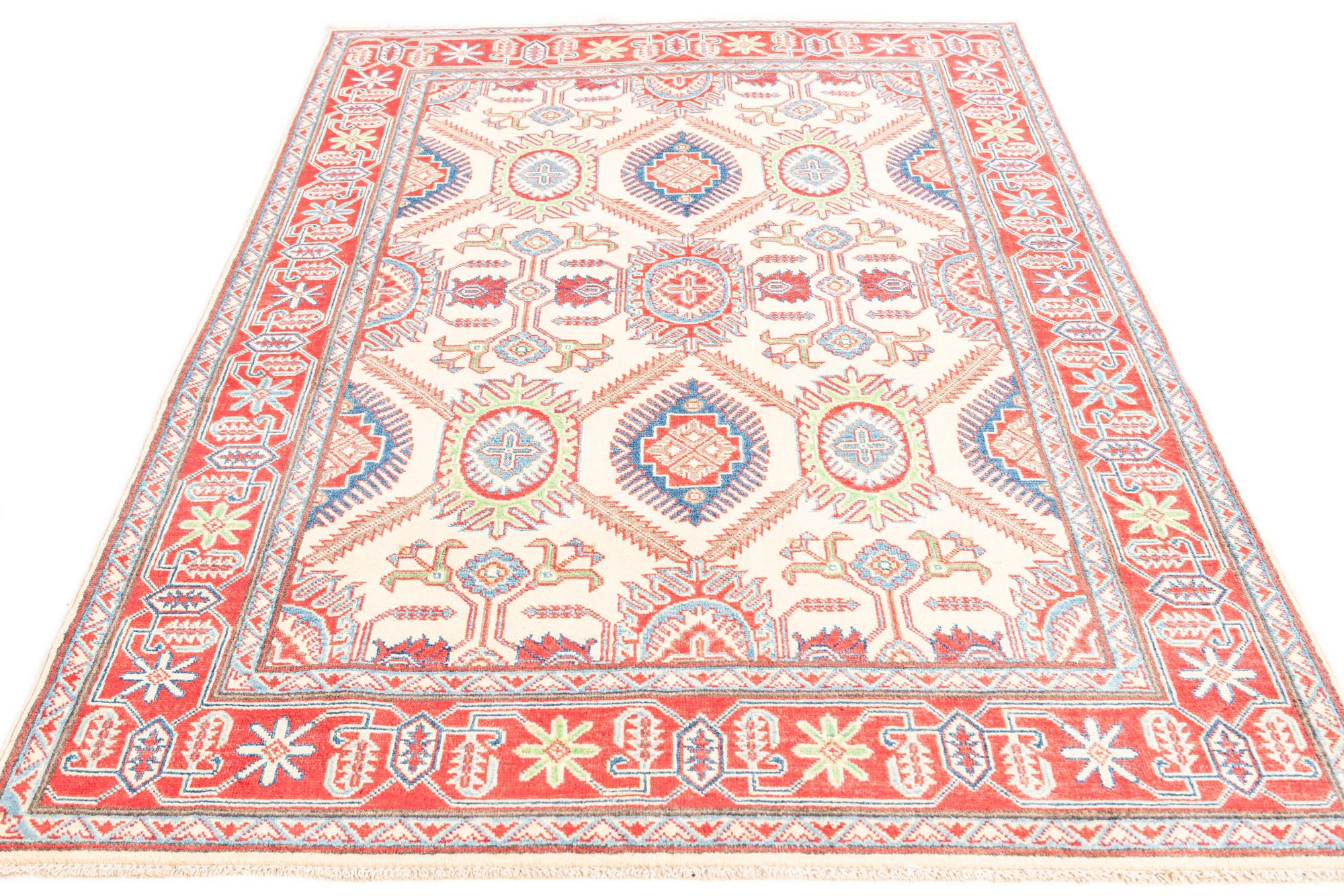 5' x 7' Hand Knotted Kazak Rug