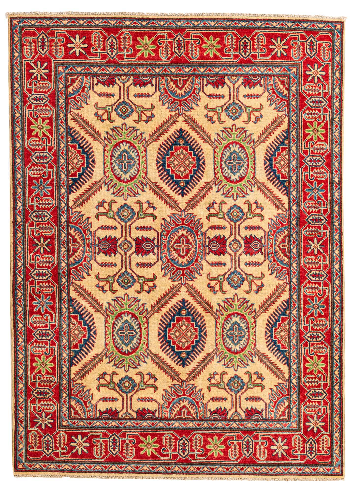 5' x 7' Hand Knotted Kazak Rug