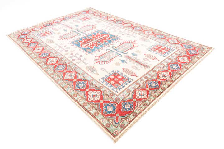 6' 1 x 9' 3 Hand Knotted Kazak Rug