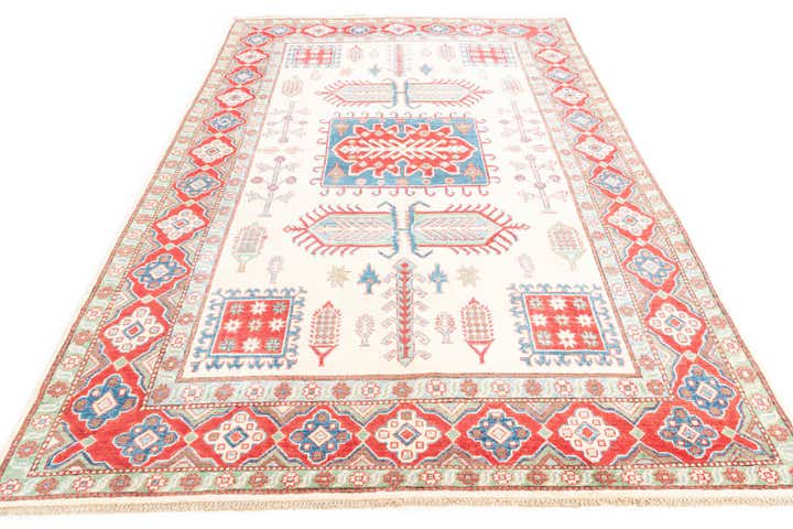 6' 1 x 9' 3 Hand Knotted Kazak Rug