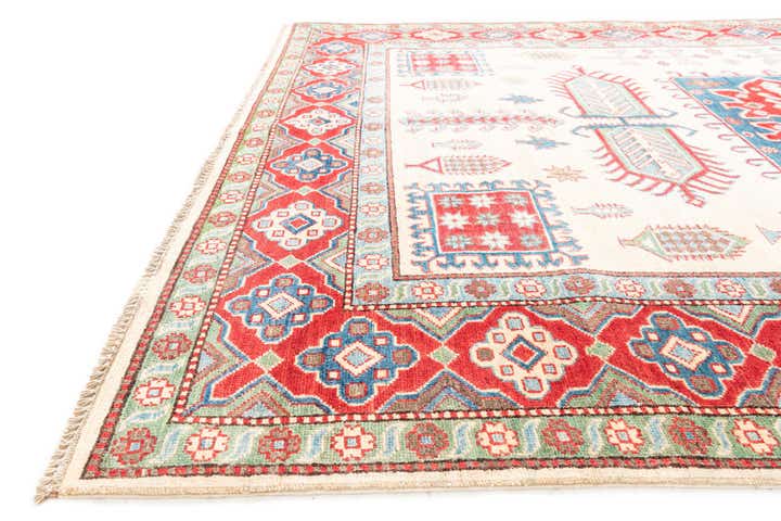 6' 1 x 9' 3 Hand Knotted Kazak Rug