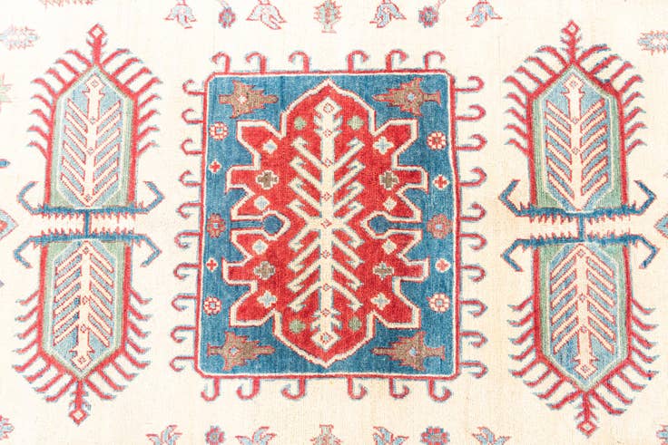 Detail image of 6' 1 x 9' 3 Hand Knotted Kazak Rug