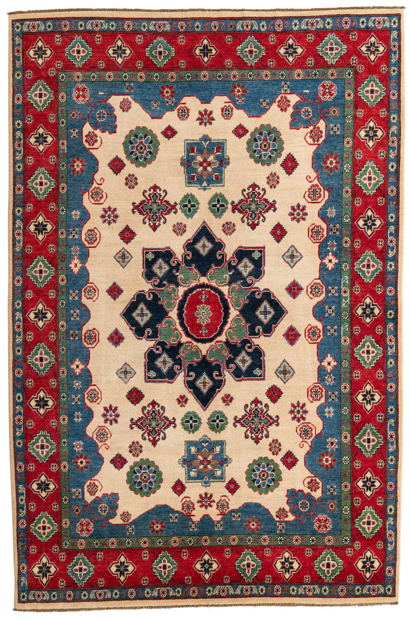 6' 9 x 10' Hand Knotted Kazak Rug