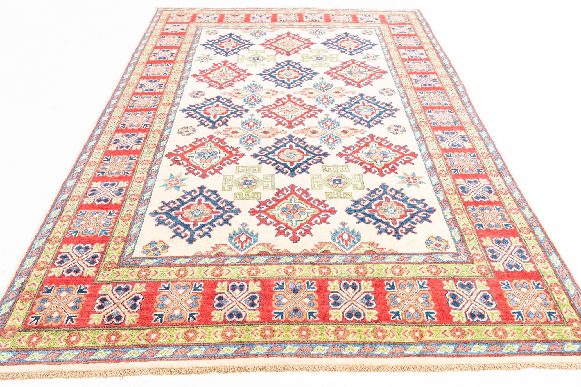 6' x 8' 5 Hand Knotted Kazak Rug