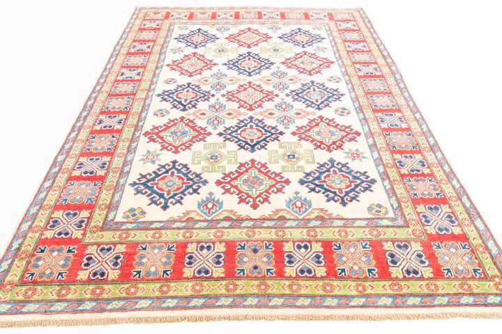 6' x 8' 5 Hand Knotted Kazak Rug