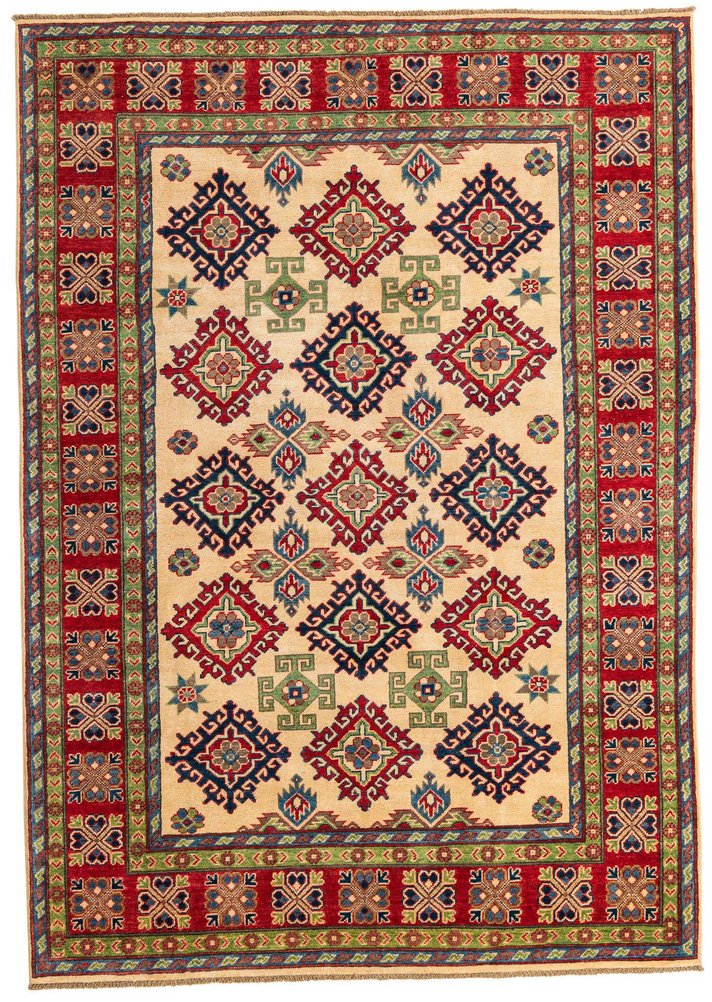 6' x 8' 5 Hand Knotted Kazak Rug