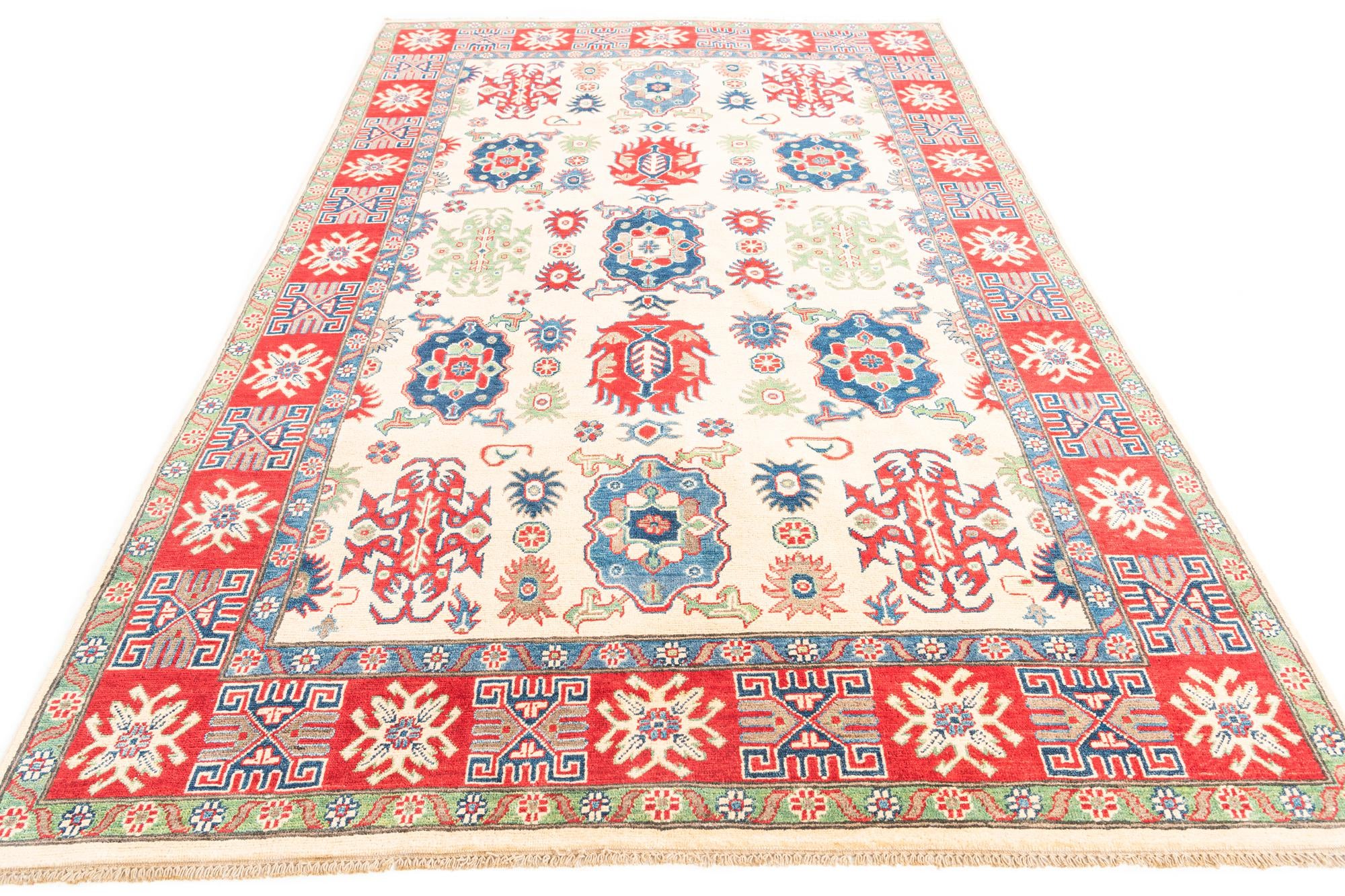 6' x 9' Hand Knotted Kazak Rug