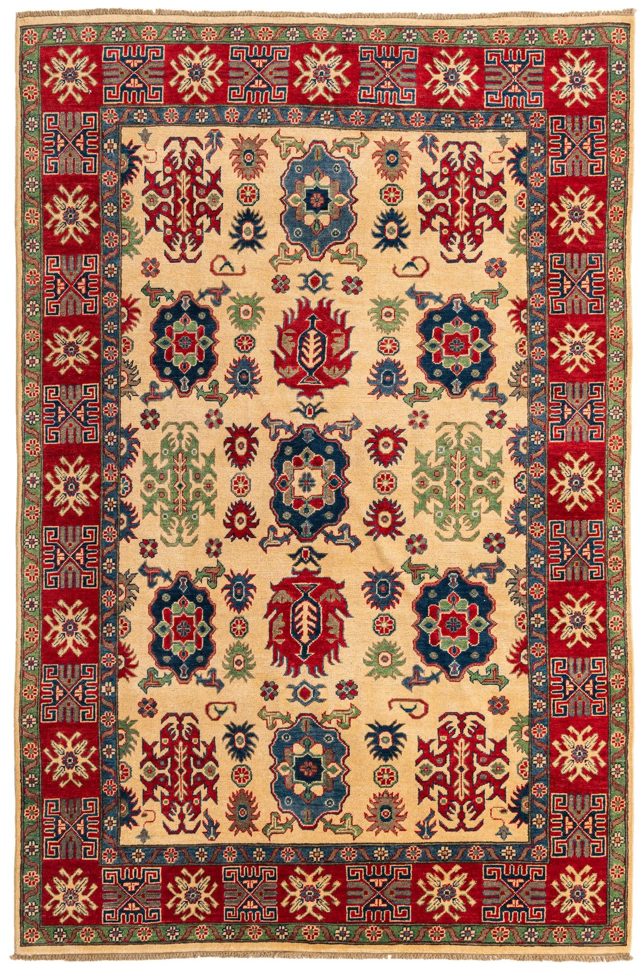 6' x 9' Hand Knotted Kazak Rug