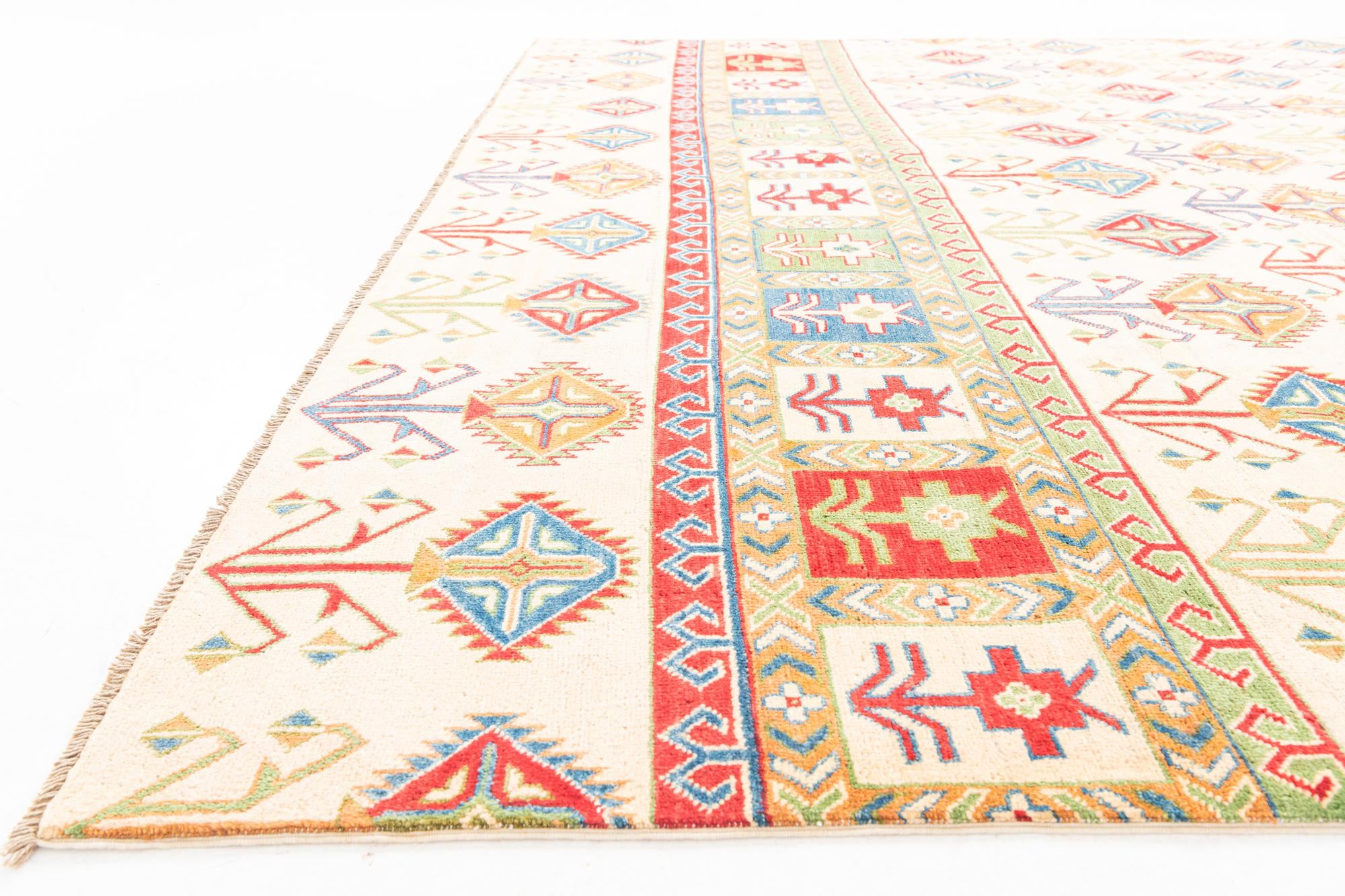 8' 5 x 12' Hand Knotted Kazak Rug