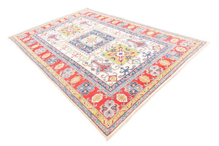 6' 7 x 10' 2 Hand Knotted Kazak Rug