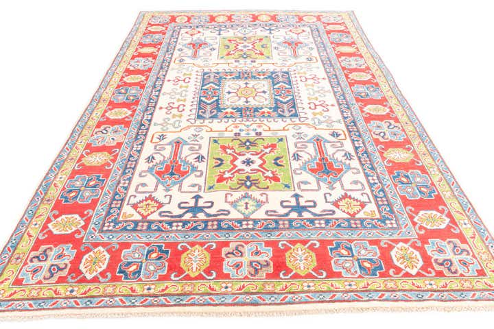 6' 7 x 10' 2 Hand Knotted Kazak Rug
