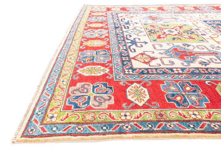 6' 7 x 10' 2 Hand Knotted Kazak Rug
