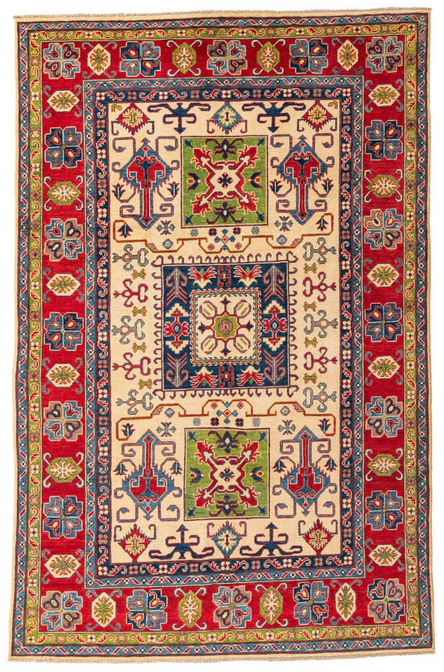 Detail image of 6' 7 x 10' 2 Hand Knotted Kazak Rug